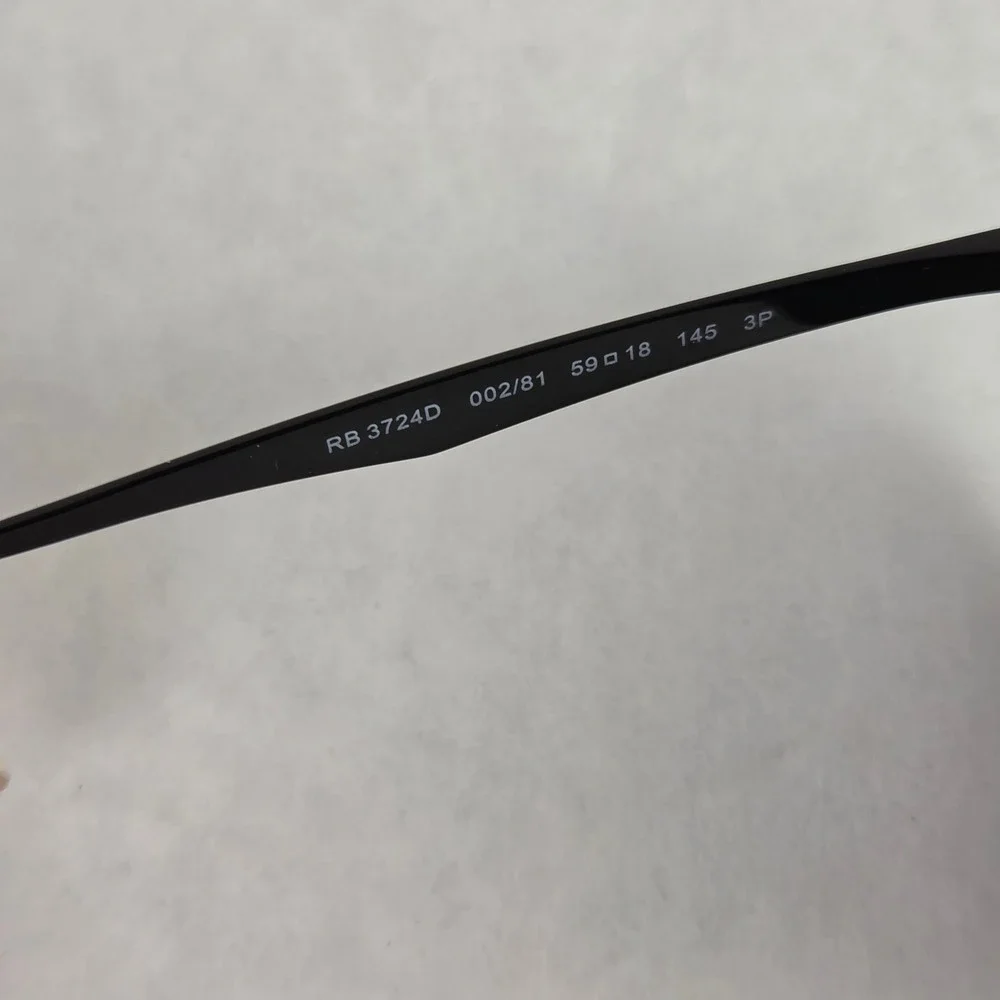 Ray-Ban RB3724D Black Polarized Aviator Sunglasses 59-18 Unisex Large Frame